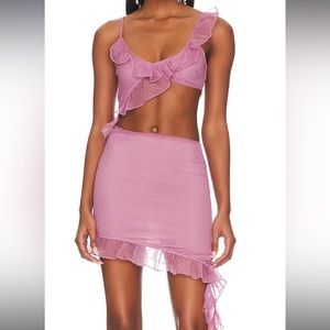 Revolve pink ruffle dress